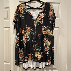 Super Soft Knit, High Low Short Sleeve Top